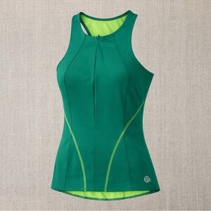 lululemon athletica Green and Lime Reversible Tank Top